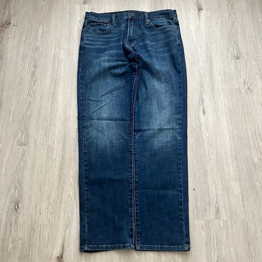 Lucky Brand 221 Straight Leg Mens Blue Jeans Size 34x32 Stretch Denim
